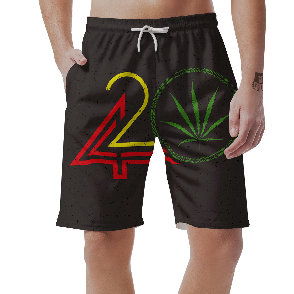420 Rasta Print Men's Shorts-grizzshop