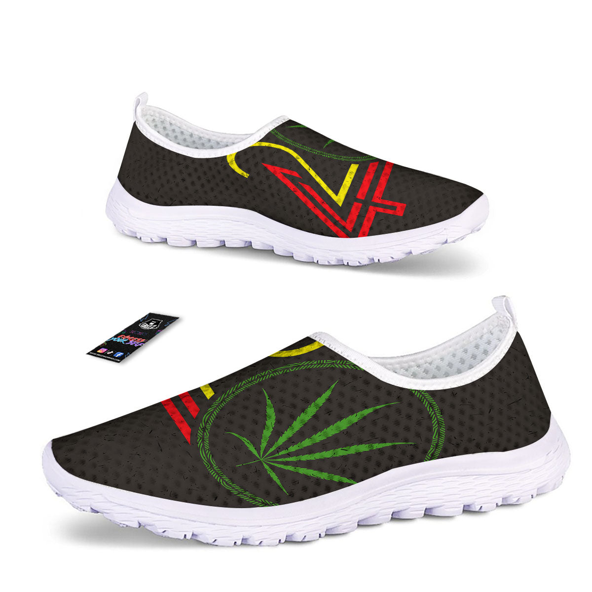 420 Rasta Print Nurse Shoes-grizzshop
