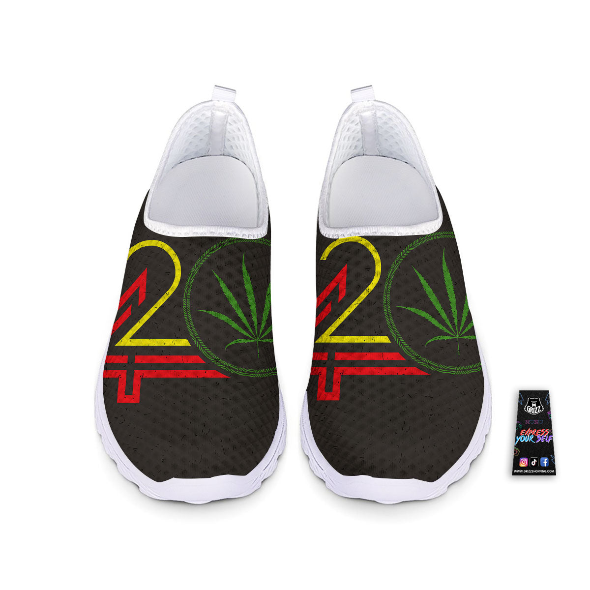 420 Rasta Print Nurse Shoes-grizzshop
