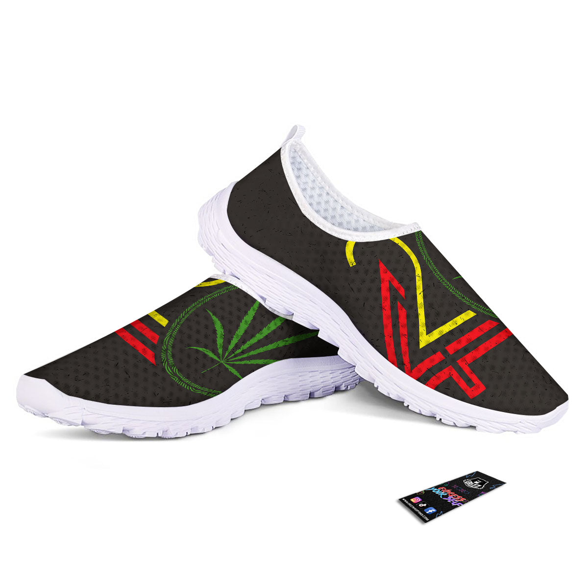 420 Rasta Print Nurse Shoes-grizzshop