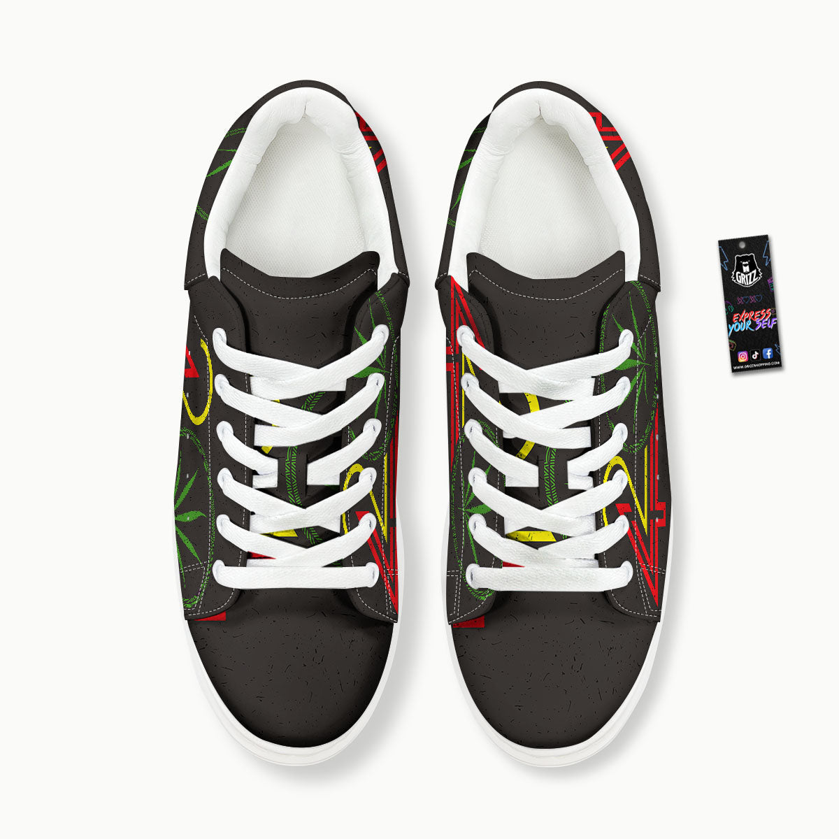 420 Rasta Print Platform Shoes-grizzshop
