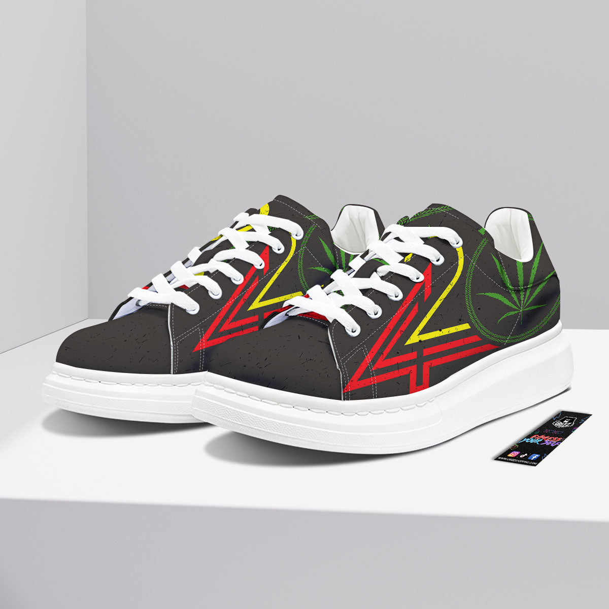 420 Rasta Print Platform Shoes-grizzshop