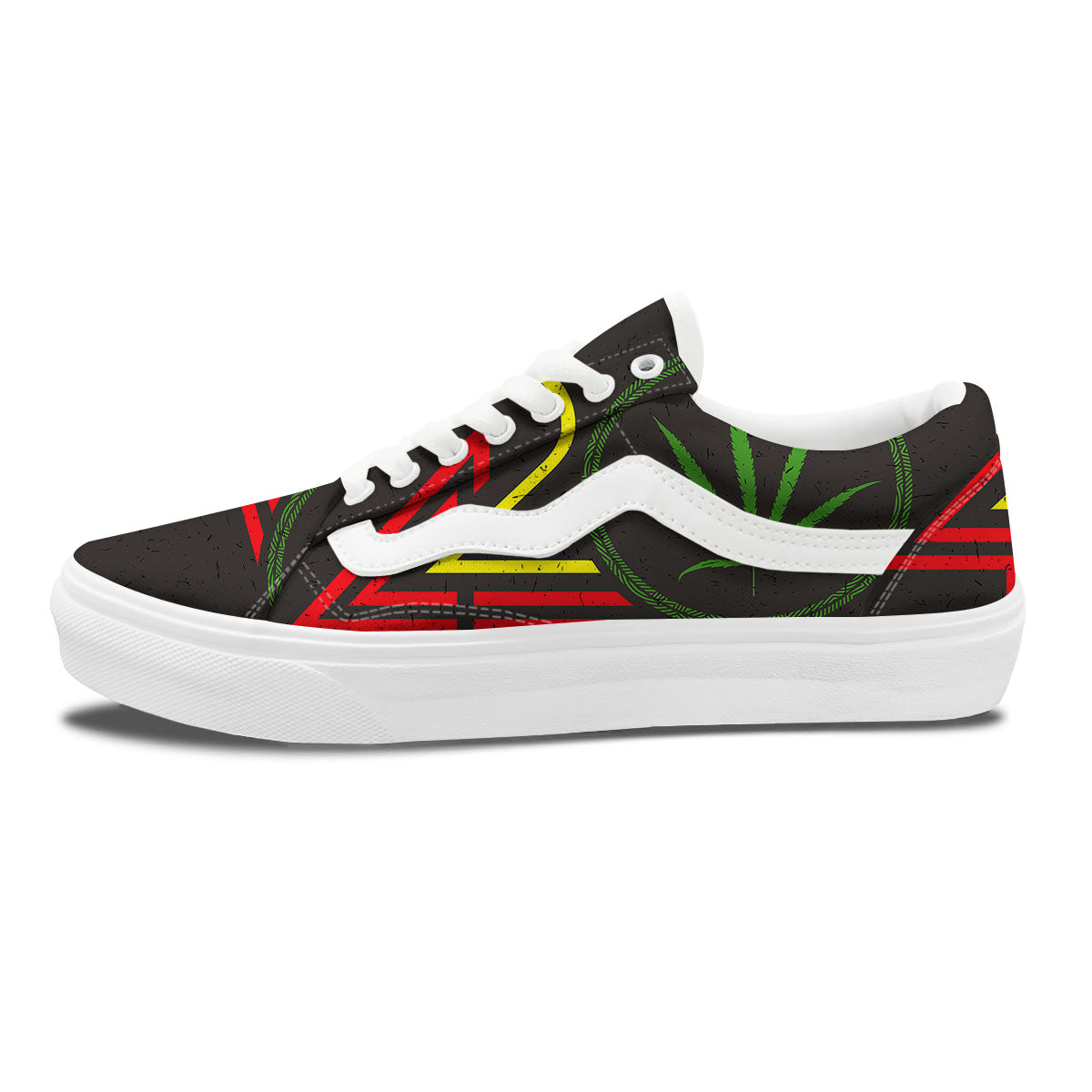 420 Rasta Print Skate Shoes-grizzshop