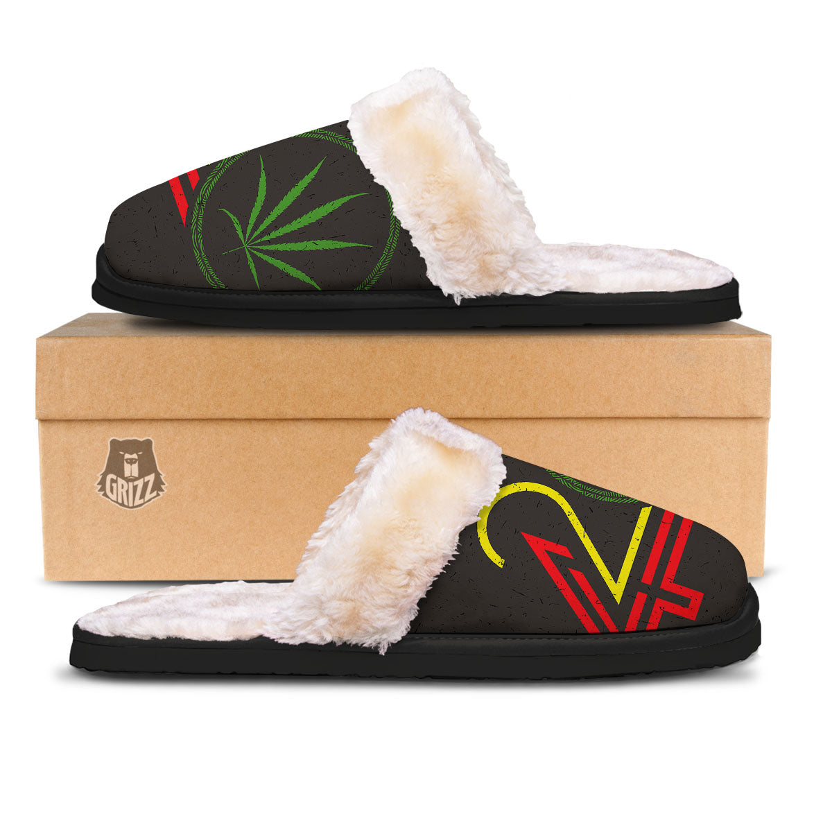 420 Rasta Print Slippers-grizzshop