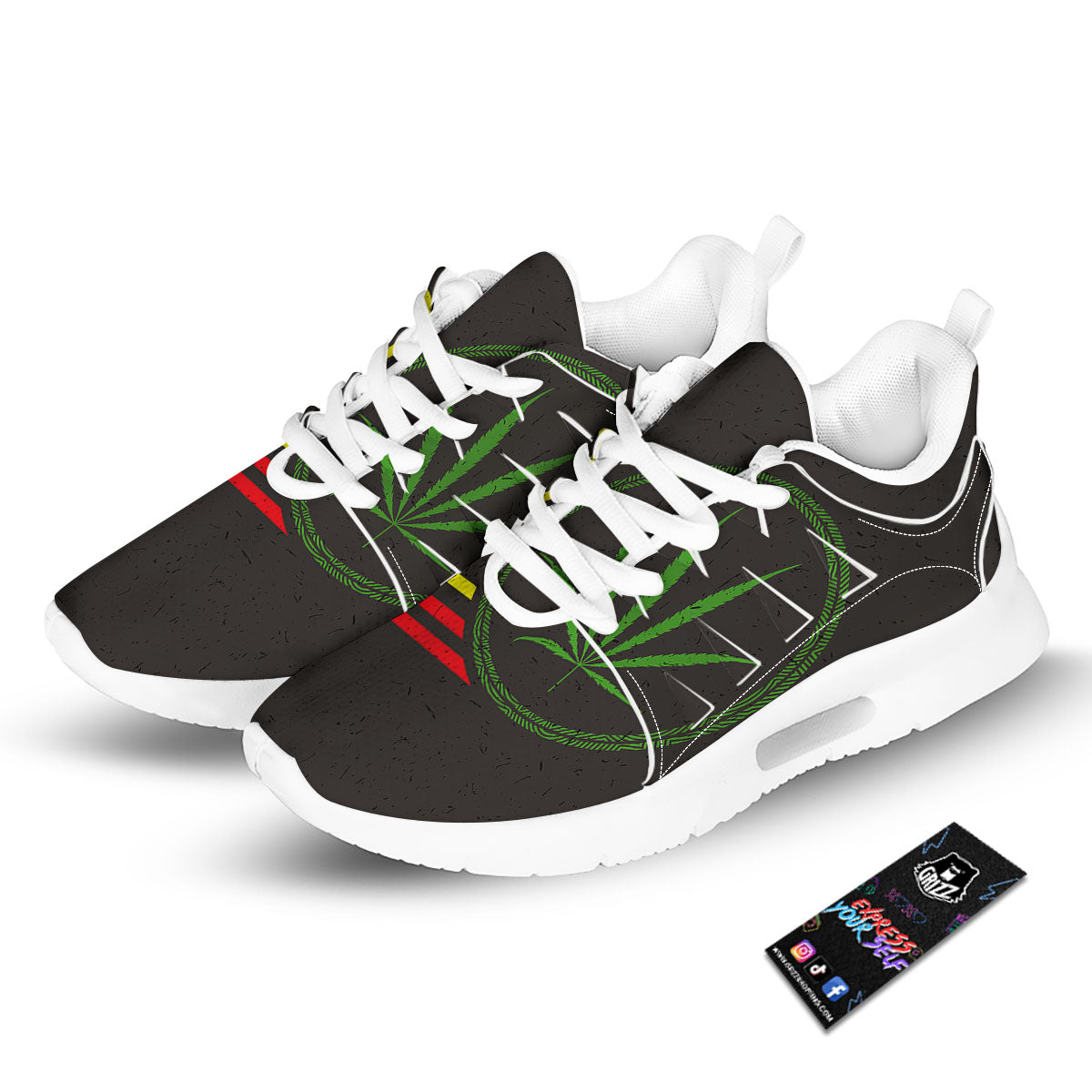 420 Rasta Print Tennis Shoes-grizzshop