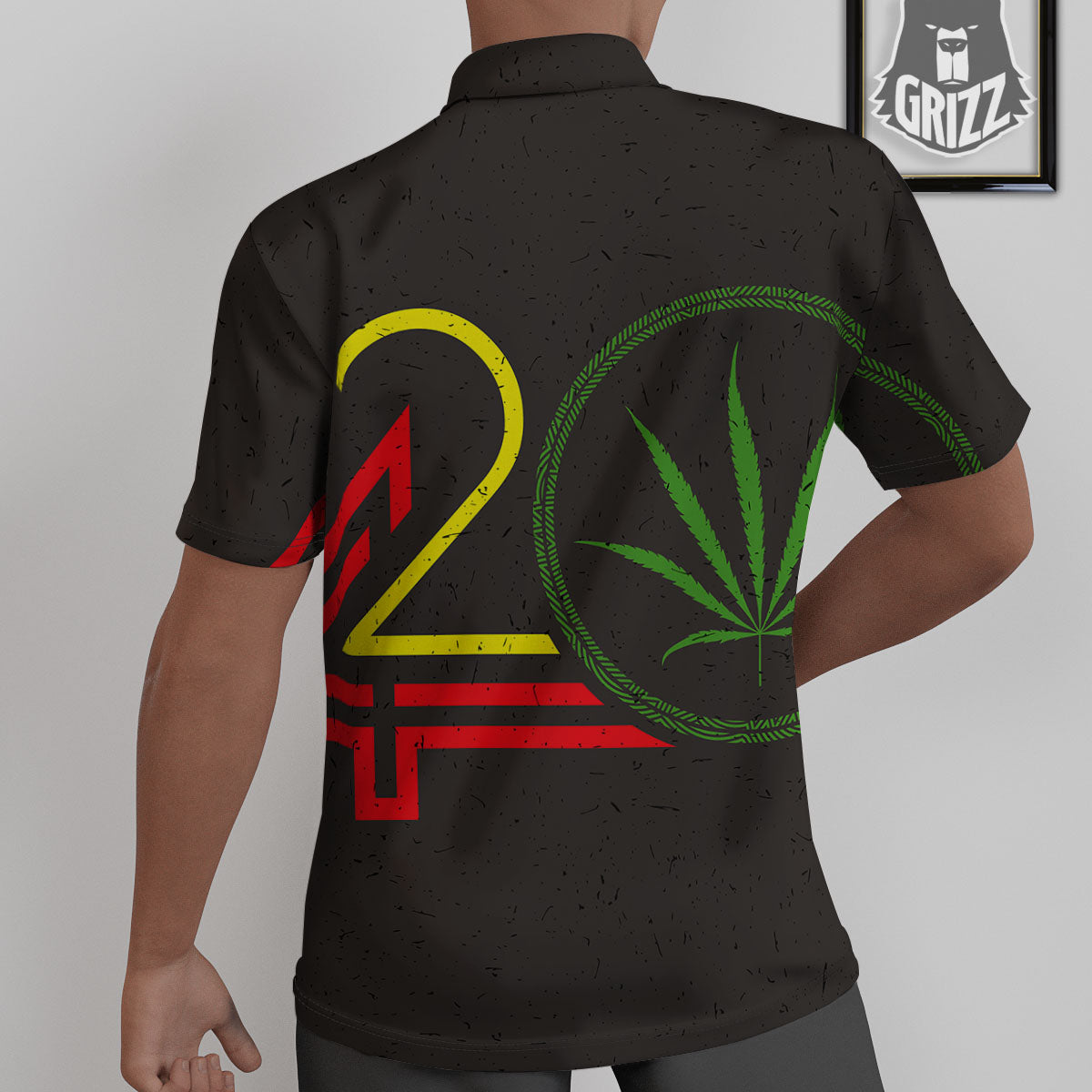 420 Rasta Print Untucked Shirts-grizzshop