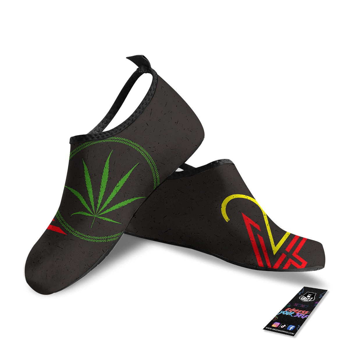 420 Rasta Print Water Shoes-grizzshop