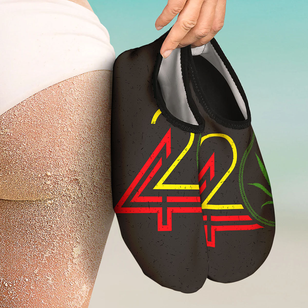 420 Rasta Print Water Shoes-grizzshop