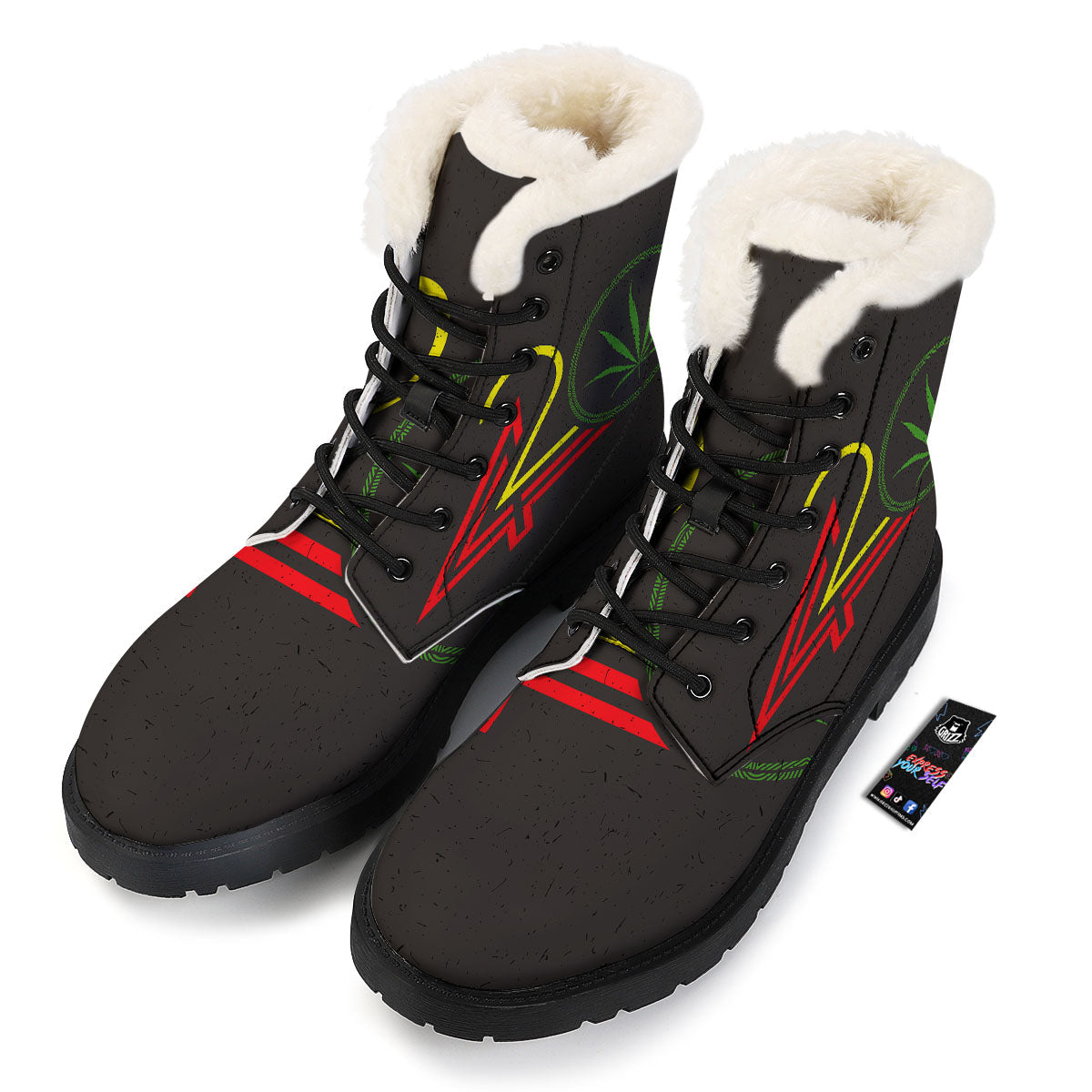 420 Rasta Print Winter Boots-grizzshop