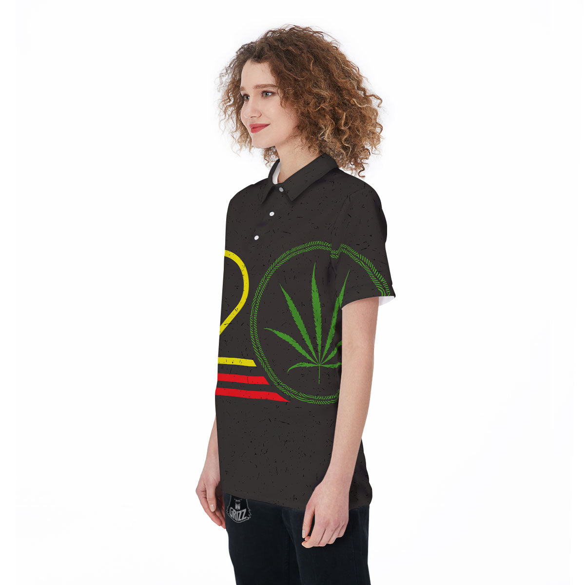 420 Rasta Print Women's Golf Shirts-grizzshop