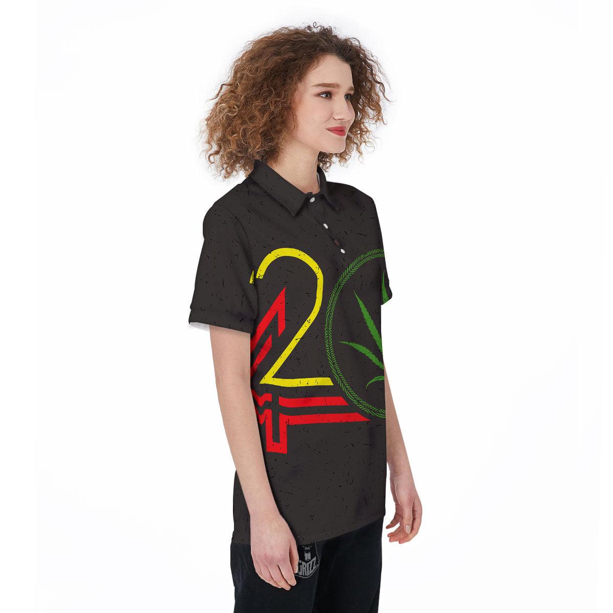 420 Rasta Print Women's Golf Shirts-grizzshop