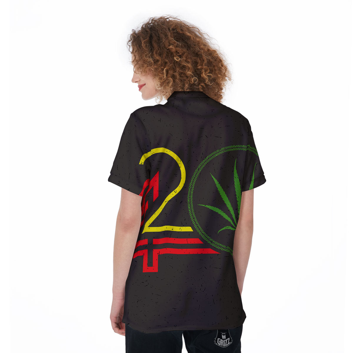 420 Rasta Print Women's Golf Shirts-grizzshop