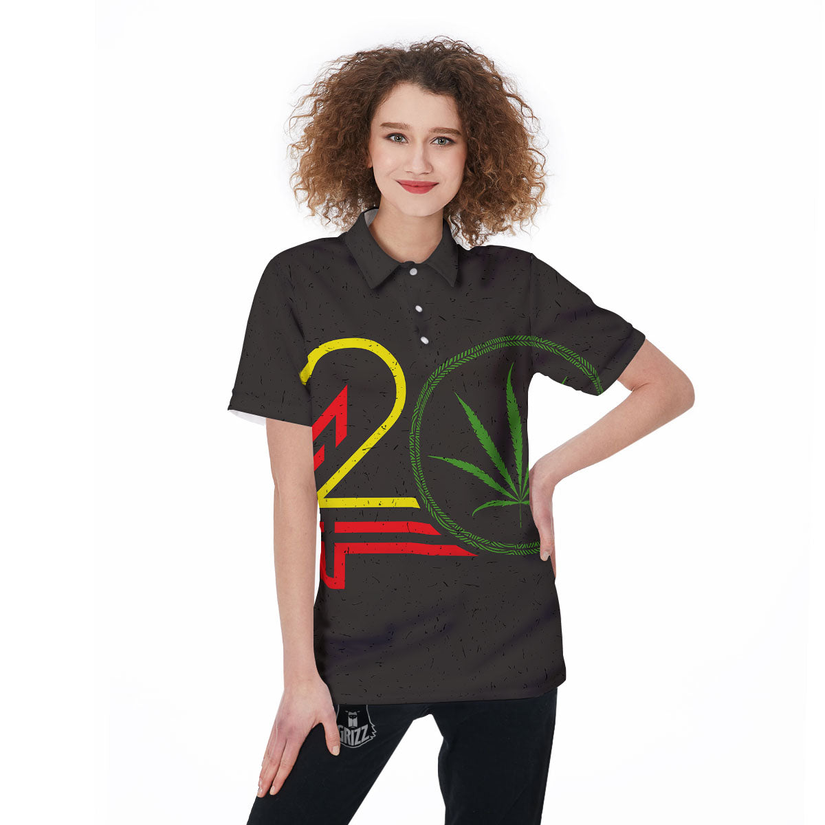 420 Rasta Print Women's Golf Shirts-grizzshop