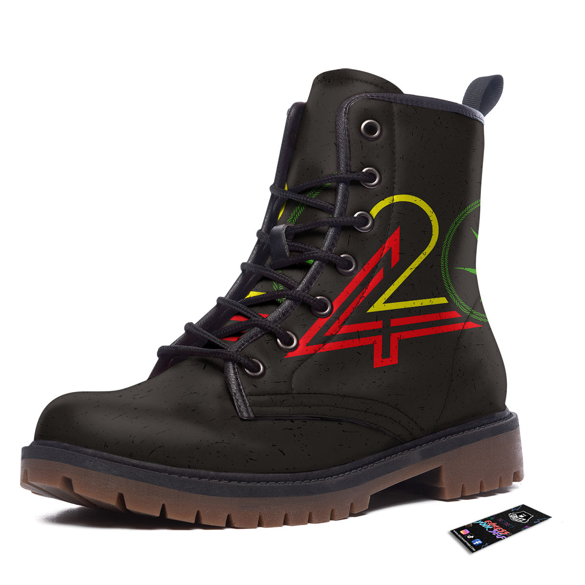 420 Rasta Print Work Boots-grizzshop