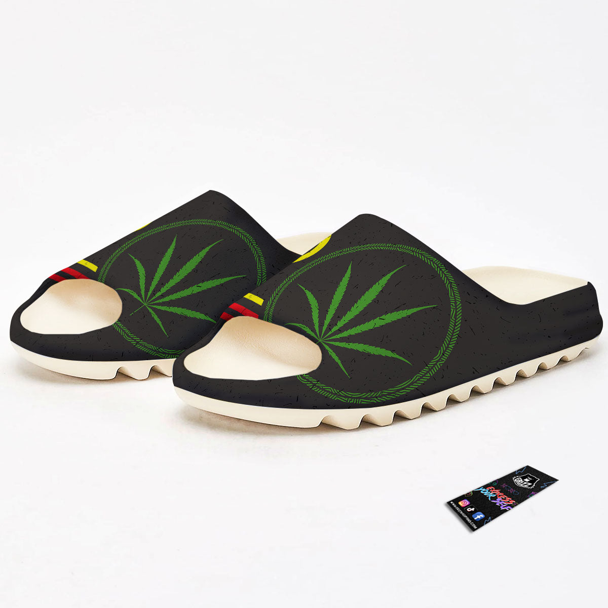 420 Rasta Print Sandals-grizzshop