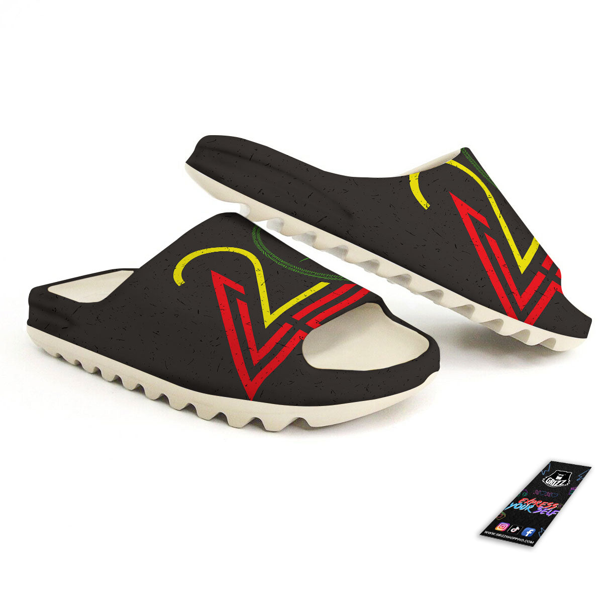 420 Rasta Print Sandals-grizzshop