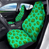 8 Bit Pixel Green Chameleons Print Pattern Car Seat Covers-grizzshop