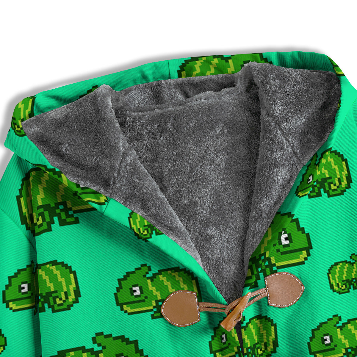 8 Bit Pixel Green Chameleons Print Pattern Men's Windbreaker Jacket-grizzshop