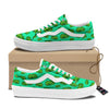 8 Bit Pixel Green Chameleons Print Pattern Skate Shoes-grizzshop