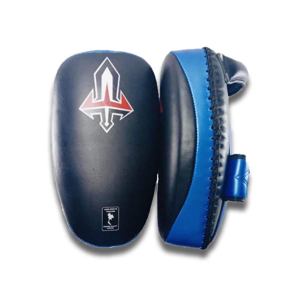 ARWUT CURVED KICK PADS KP1 BLACK/BLUE (GENUINE LEATHER)-grizzshop