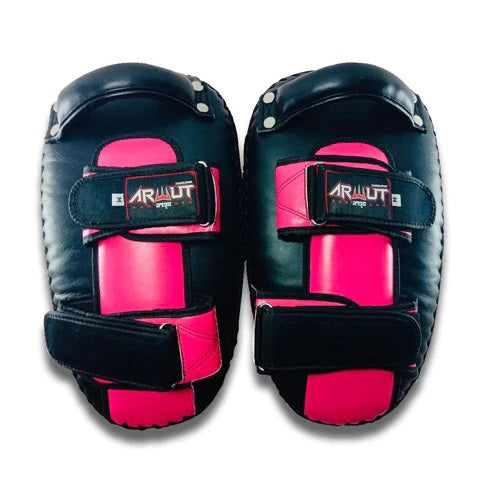 ARWUT CURVED KICK PADS KP1 BLACK/PINK (GENUINE LEATHER)-grizzshop