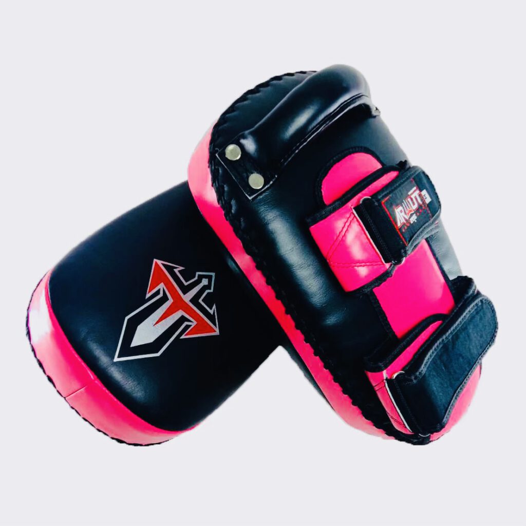 ARWUT CURVED KICK PADS KP1 BLACK/PINK (GENUINE LEATHER)-grizzshop