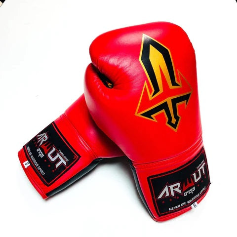 ARWUT LACE UP BOXING GLOVES BG3 RED-grizzshop