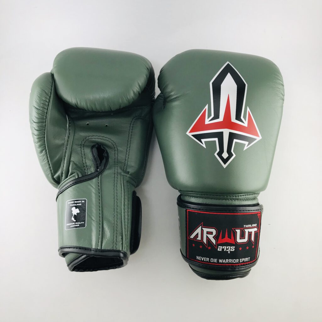 ARWUT MUAY THAI BOXING GLOVES BG1 ARMY GREEN-grizzshop