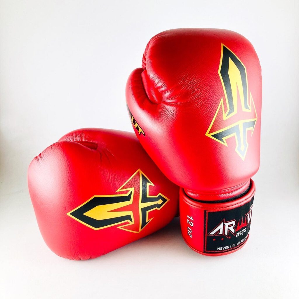 ARWUT MUAY THAI BOXING GLOVES BG1 RED-grizzshop