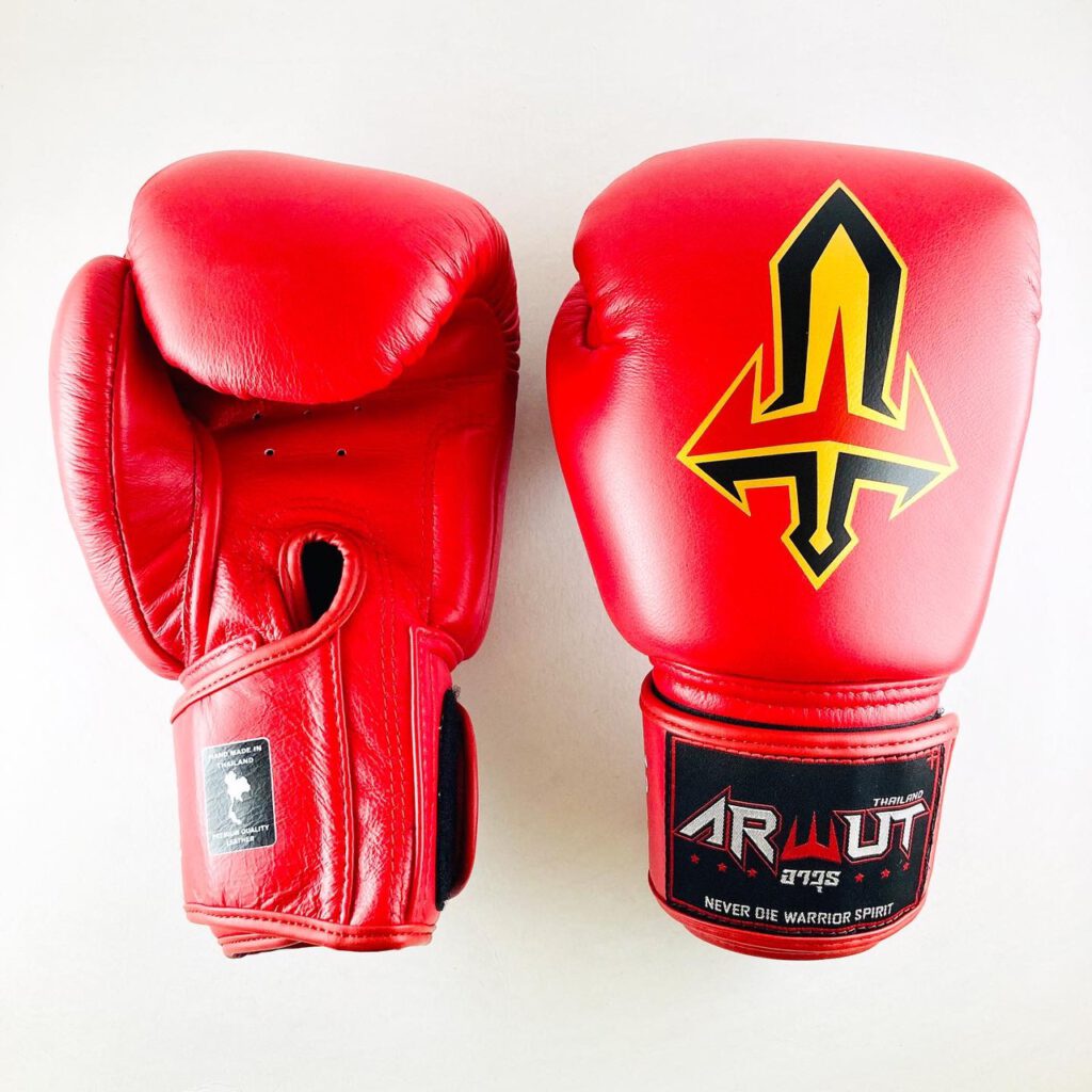 ARWUT MUAY THAI BOXING GLOVES BG1 RED-grizzshop