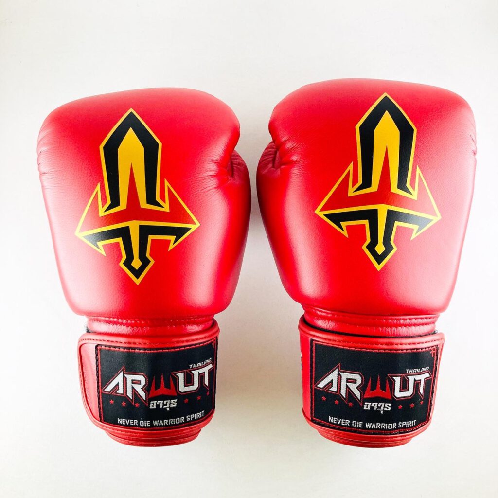 ARWUT MUAY THAI BOXING GLOVES BG1 RED-grizzshop