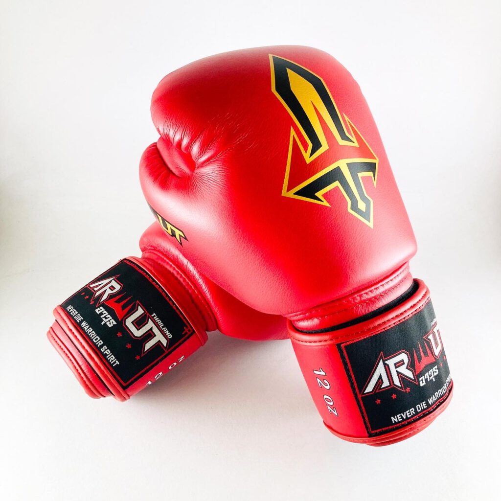 ARWUT MUAY THAI BOXING GLOVES BG1 RED-grizzshop