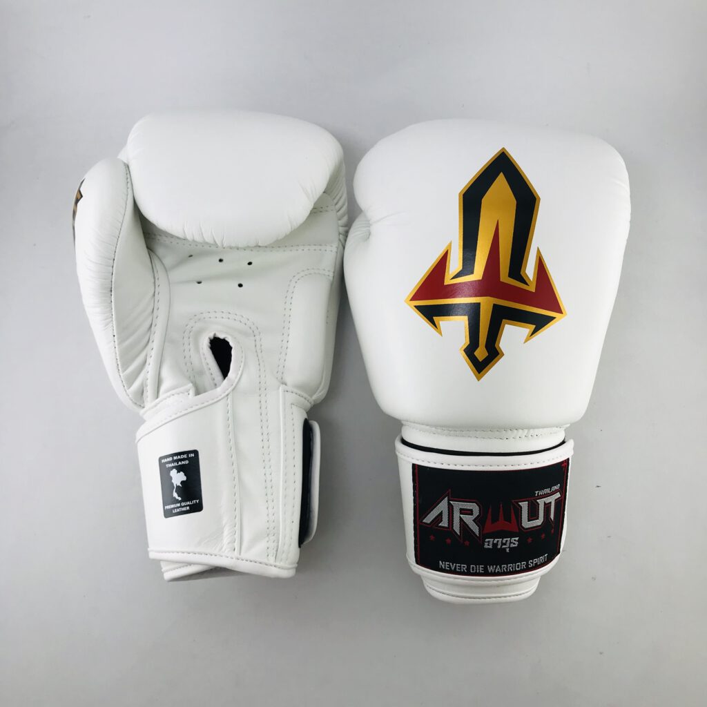 ARWUT MUAY THAI BOXING GLOVES BG1 WHITE-grizzshop