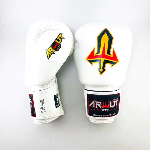 ARWUT MUAY THAI BOXING GLOVES BG1 WHITE-grizzshop