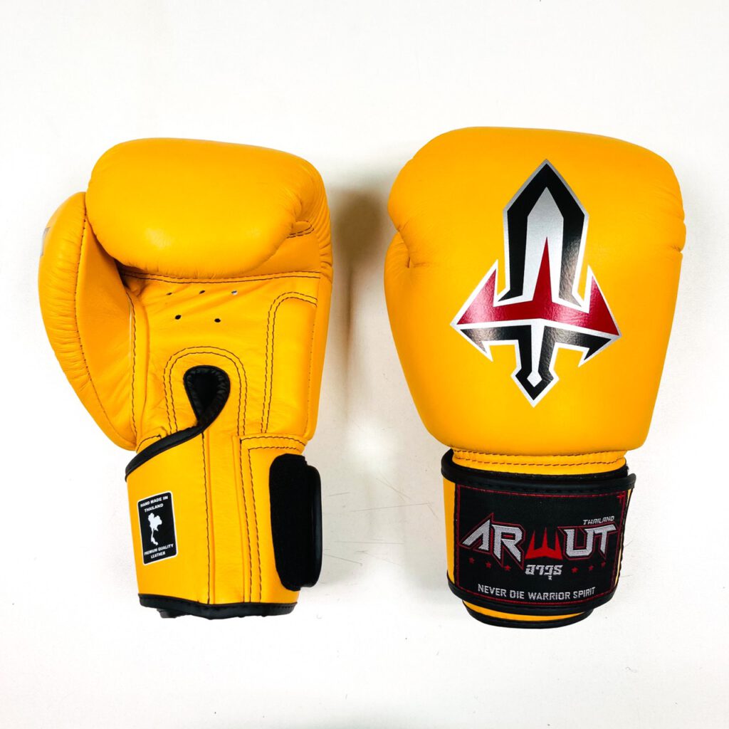ARWUT MUAY THAI BOXING GLOVES BG1 YELLOW-grizzshop