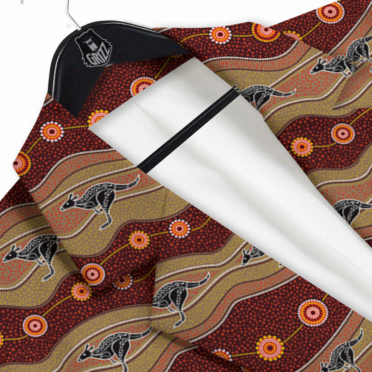 Aboriginal Australian Kangaroo Print Men's Sport Coat-grizzshop