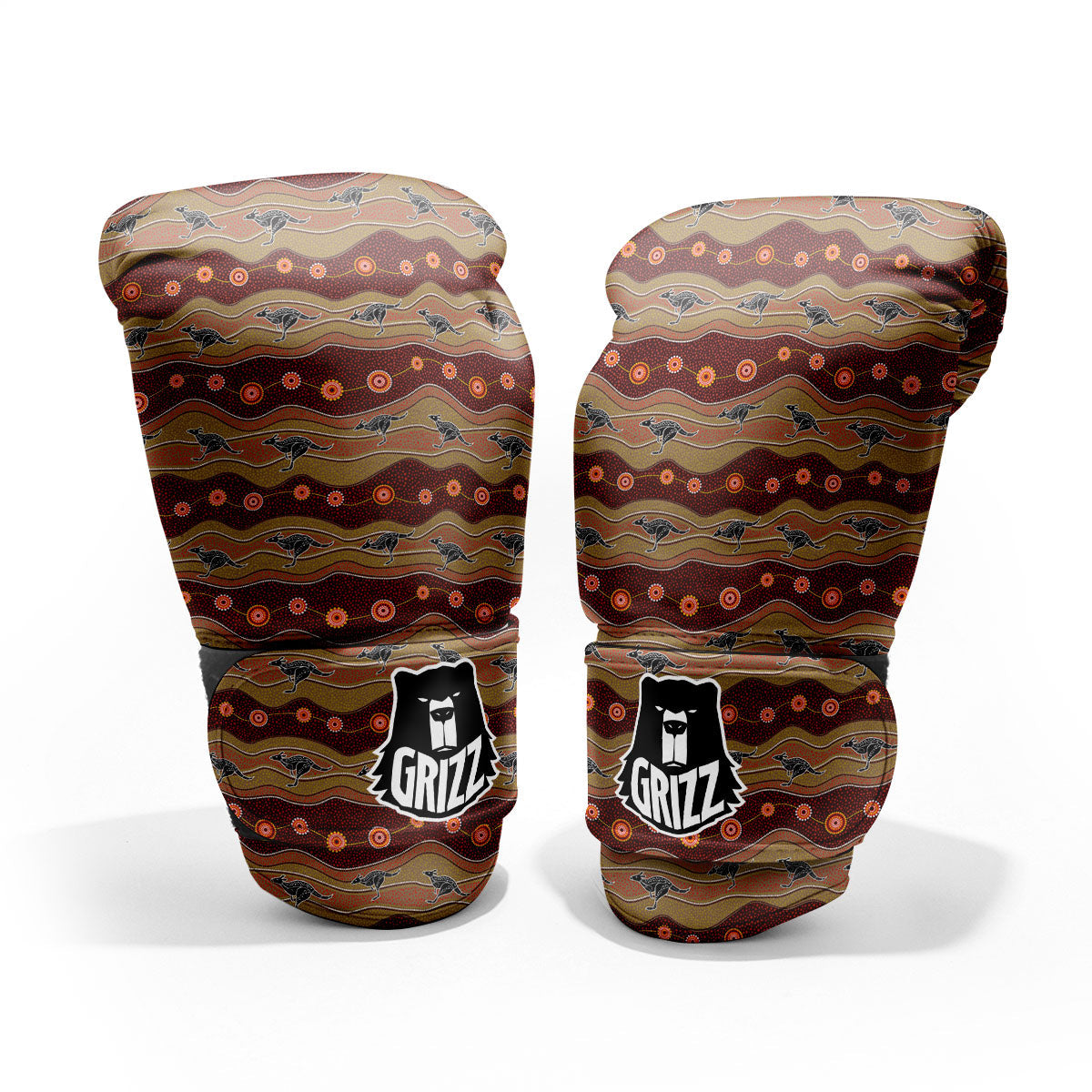 Aboriginal Australian Kangaroo Print Pro Boxing Glove