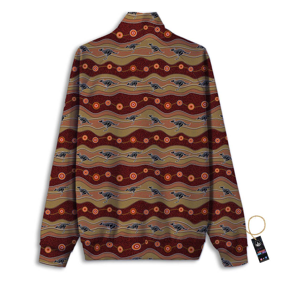 Aboriginal Australian Kangaroo Print Track Jacket-grizzshop