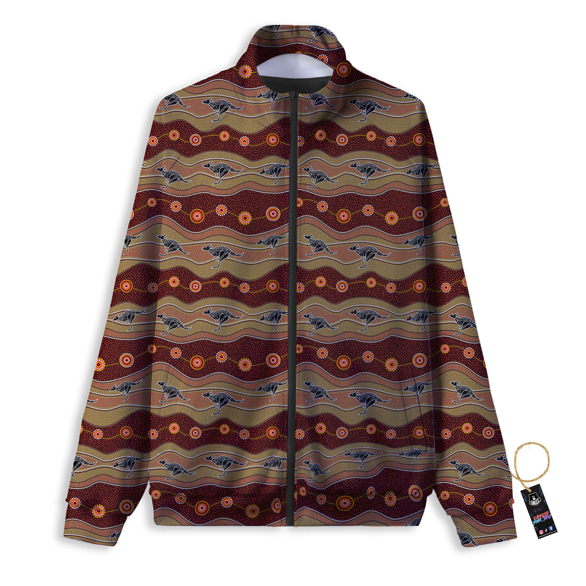 Aboriginal Australian Kangaroo Print Track Jacket-grizzshop