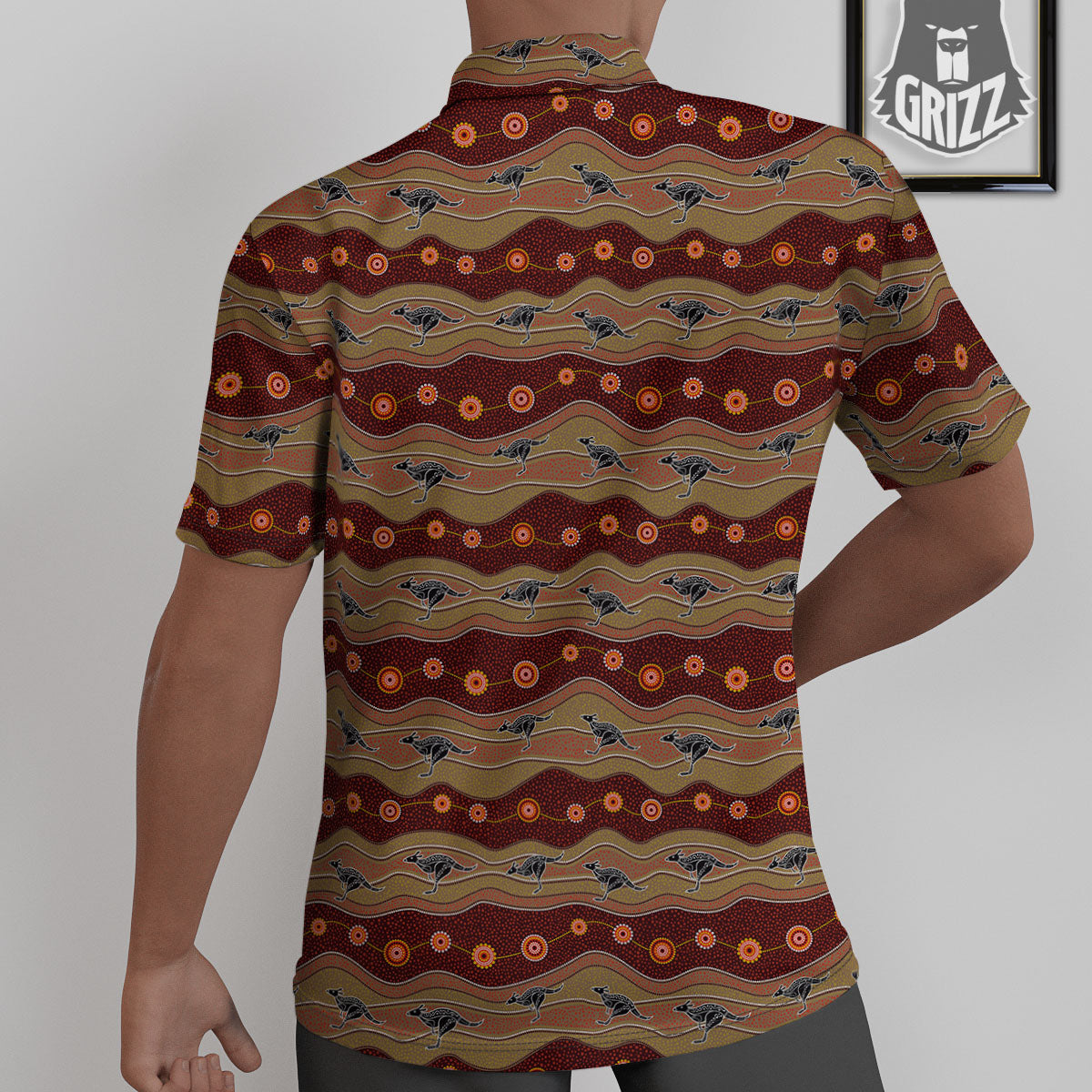 Aboriginal Australian Kangaroo Print Untucked Shirts-grizzshop