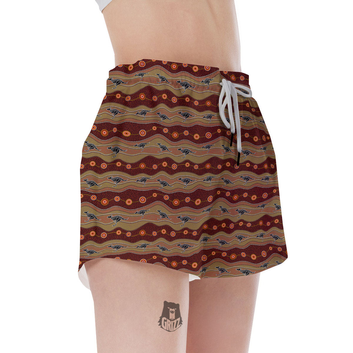 Aboriginal Australian Kangaroo Print Women's Shorts-grizzshop