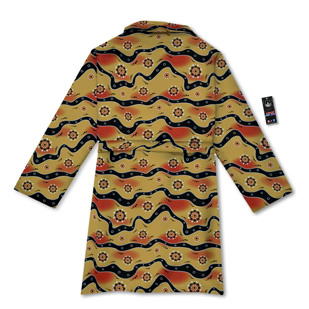 Aboriginal Australian Print Pattern Bathrobe-grizzshop