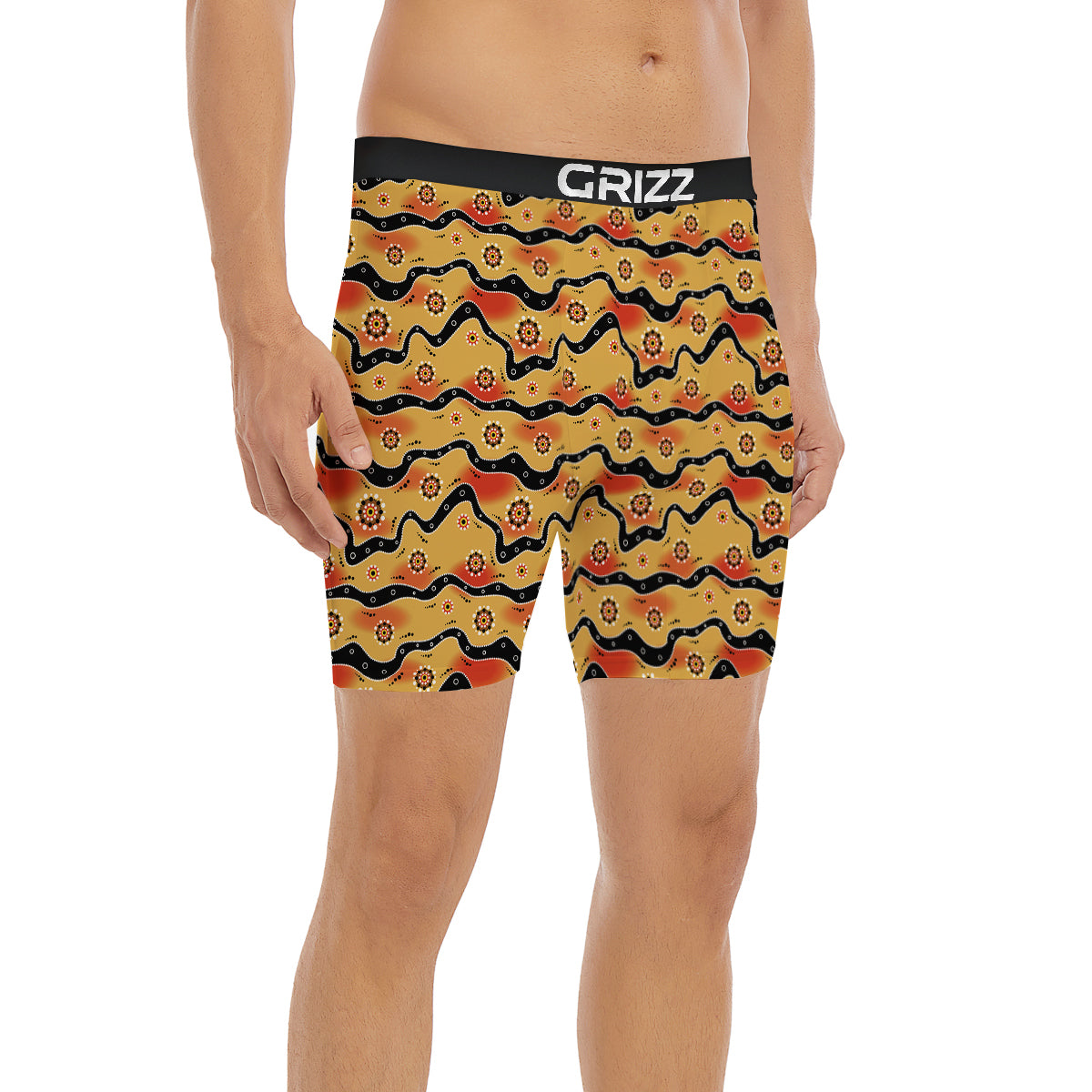 Aboriginal Australian Print Pattern Boxer Briefs-grizzshop