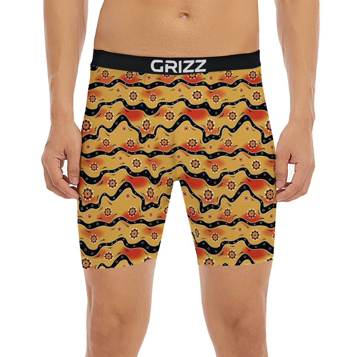 Aboriginal Australian Print Pattern Boxer Briefs-grizzshop