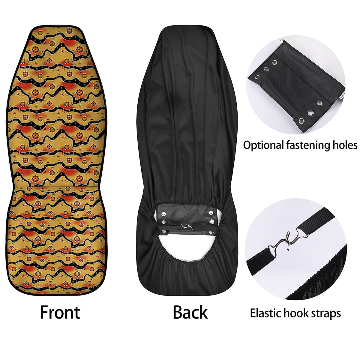 Aboriginal Australian Print Pattern Car Seat Covers-grizzshop