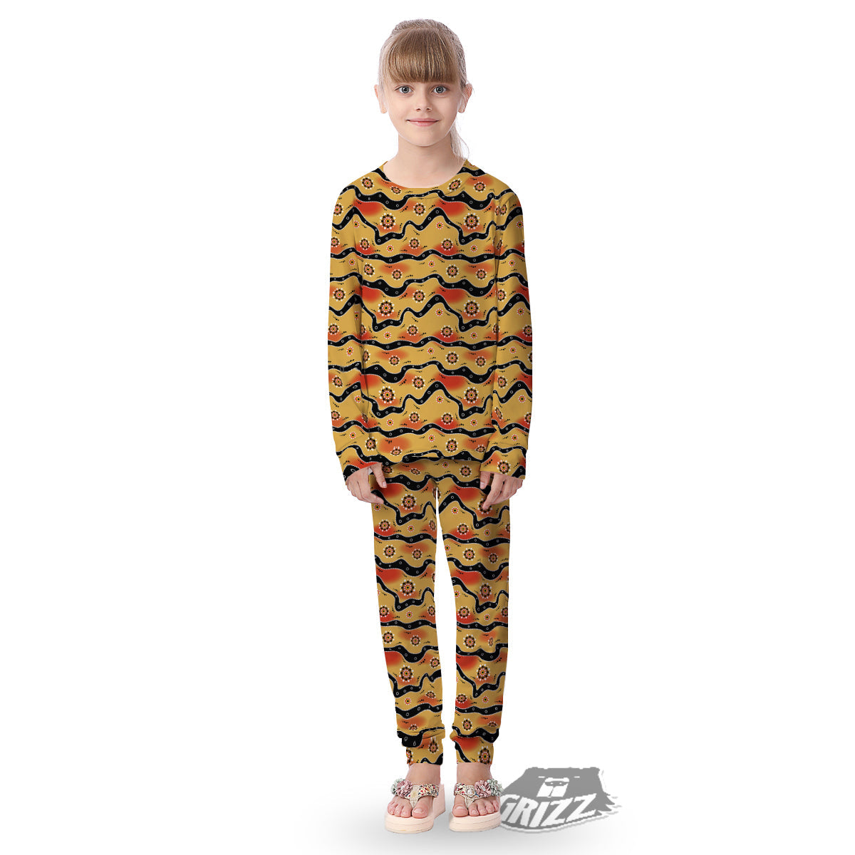 Aboriginal Australian Print Pattern Kid's Pajamas-grizzshop