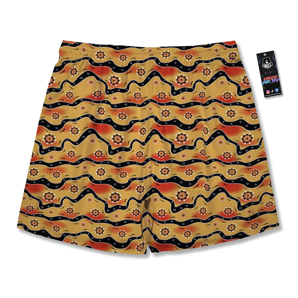 Aboriginal Australian Print Pattern Men's Running Shorts-grizzshop