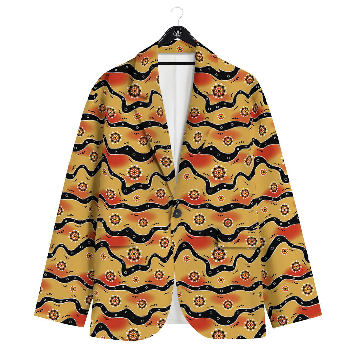 Aboriginal Australian Print Pattern Men's Sport Coat-grizzshop