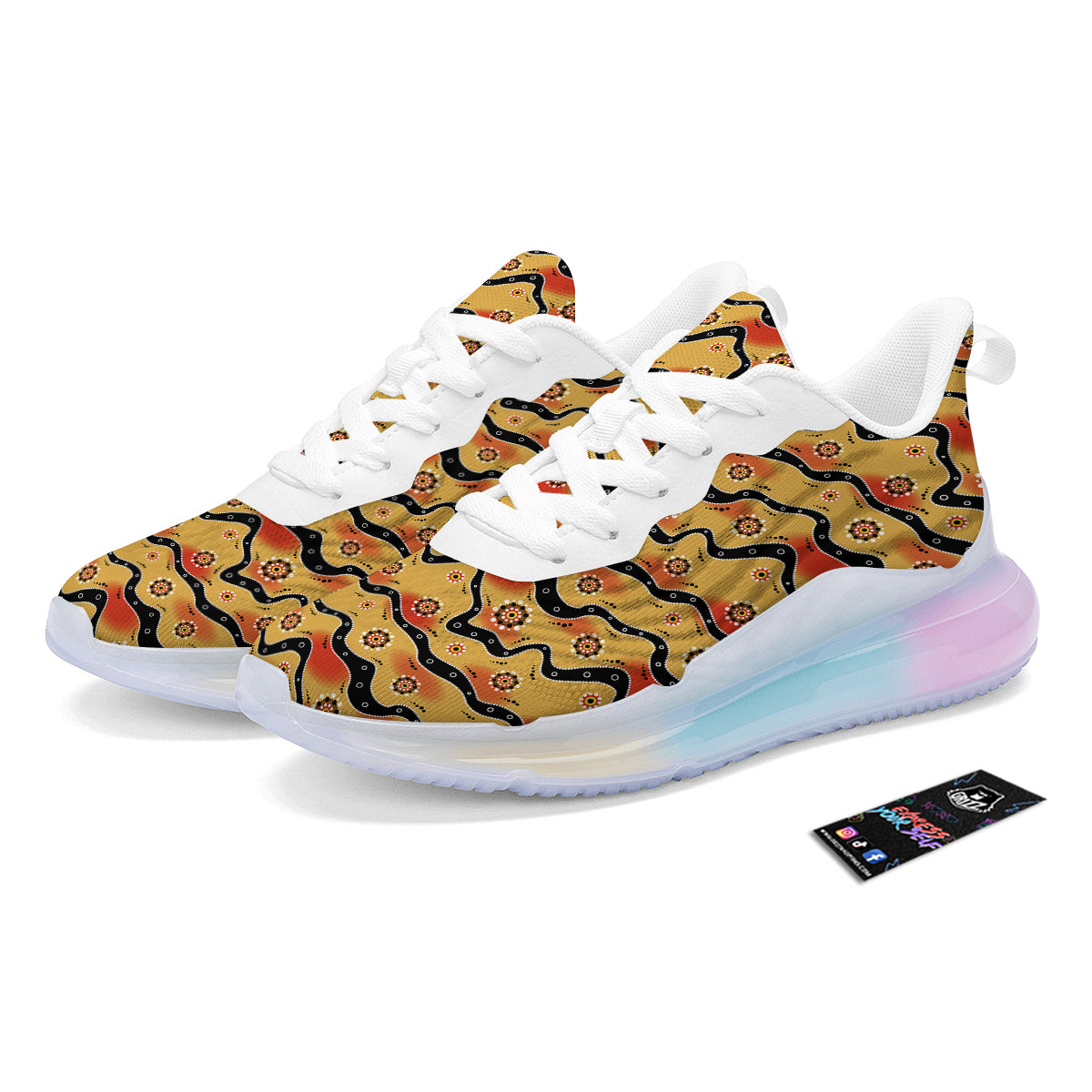 Aboriginal Australian Print Pattern Running Sneakers-grizzshop