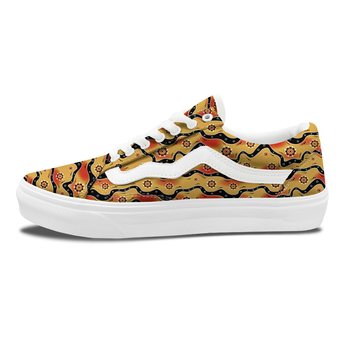 Aboriginal Australian Print Pattern Skate Shoes-grizzshop